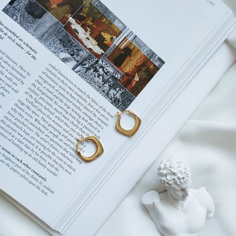 LouLeur, серебро 925 пробы, креативные геометрические серьги-гвоздики, золотые, модные, городские, очаровательные серьги для женщин, праздничные украшения, подарок
