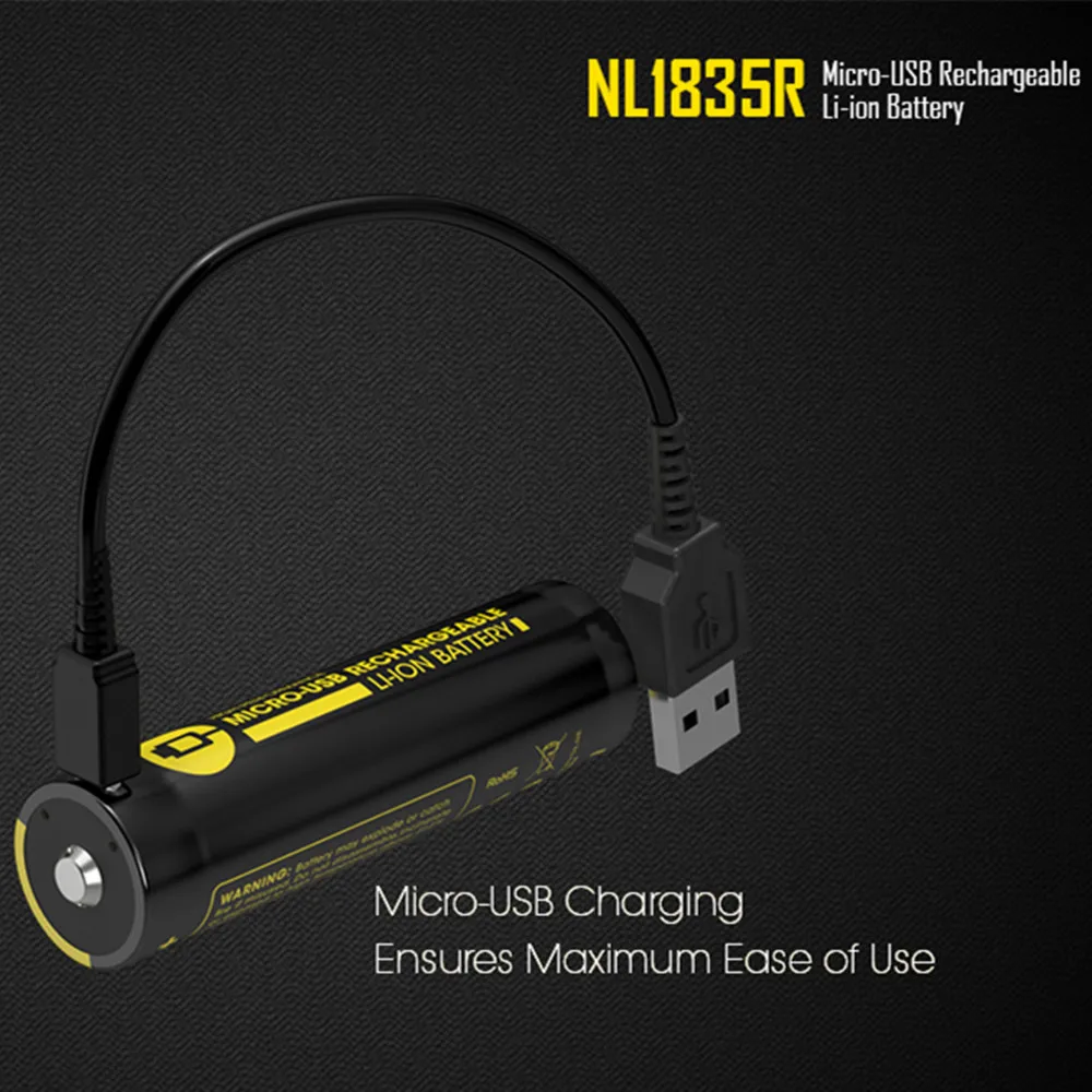 2 шт. Аккумуляторы NITECORE NL1835R USB-заряжаемые 3500 мАч 3,6 В 5A Li-ion батареи NL189 NL1834 NL1835 обновленная версия.
