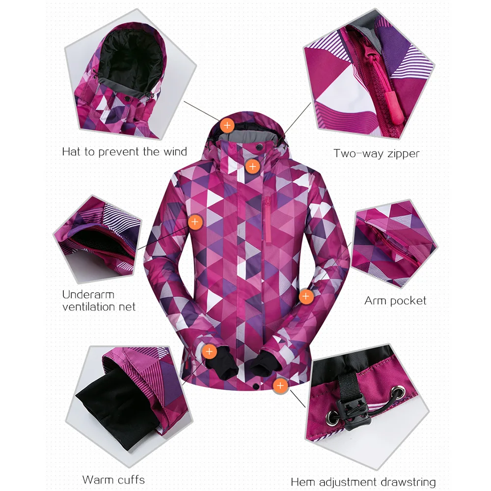 Куртка лыжная Женская непродуваемая водонепроницаемая дышащая | Спорт и