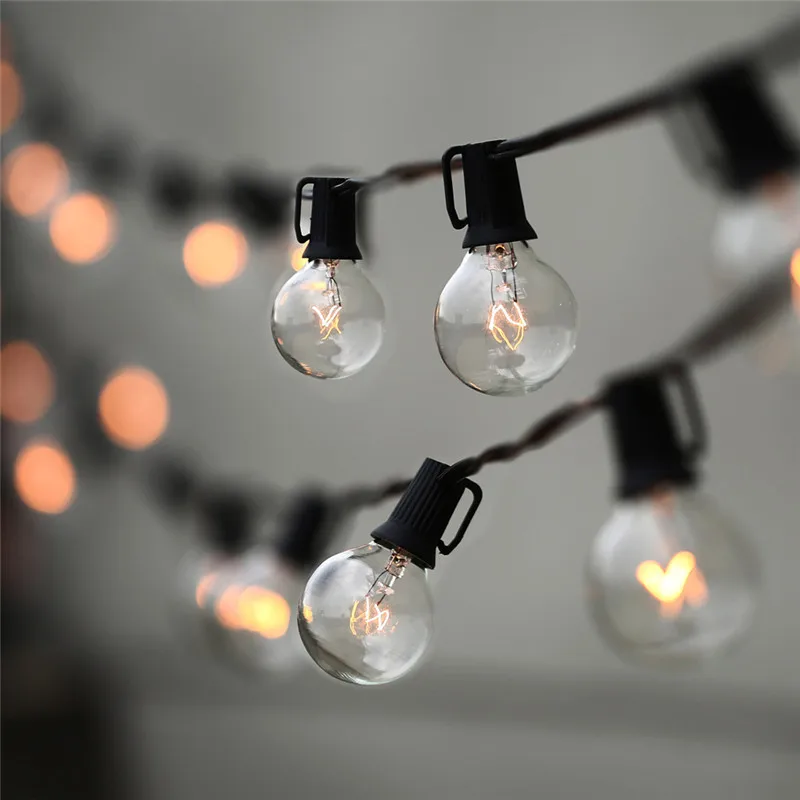 Holigoo G40 LED Bulb Outdoor Globe String Lights Vintage Hanging Lighting Weatherproof Light for Patio Garden | Лампы и освещение