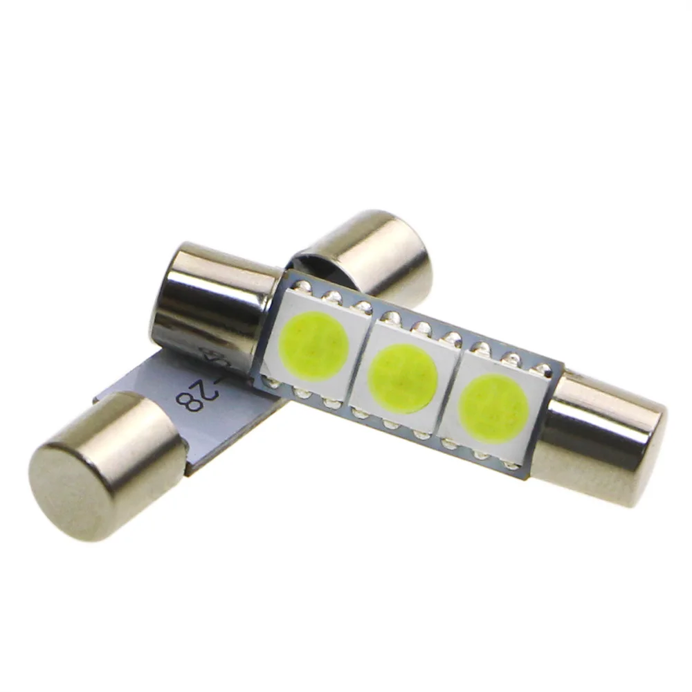 KEIN 10 шт. 28 мм T6 светодиодные автомобильные лампы festoon blue T6.3 5050 3smd Внутреннее