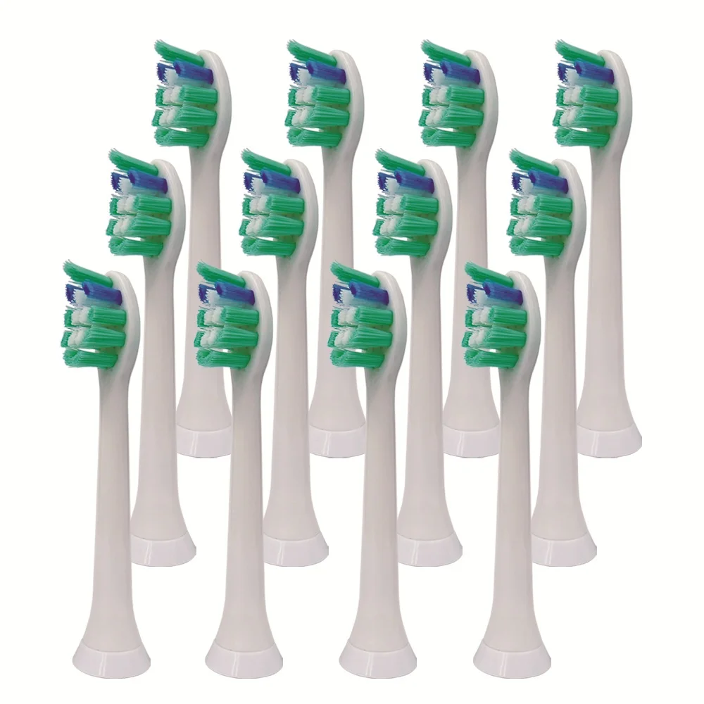 12 шт. в упаковке, Съемные насадки для зубной щетки HX9024 для Philips Sonicare ProResults HX6013 HX6530 9340 HX6930 HX6950 HX6710 HX9140 HX3216
