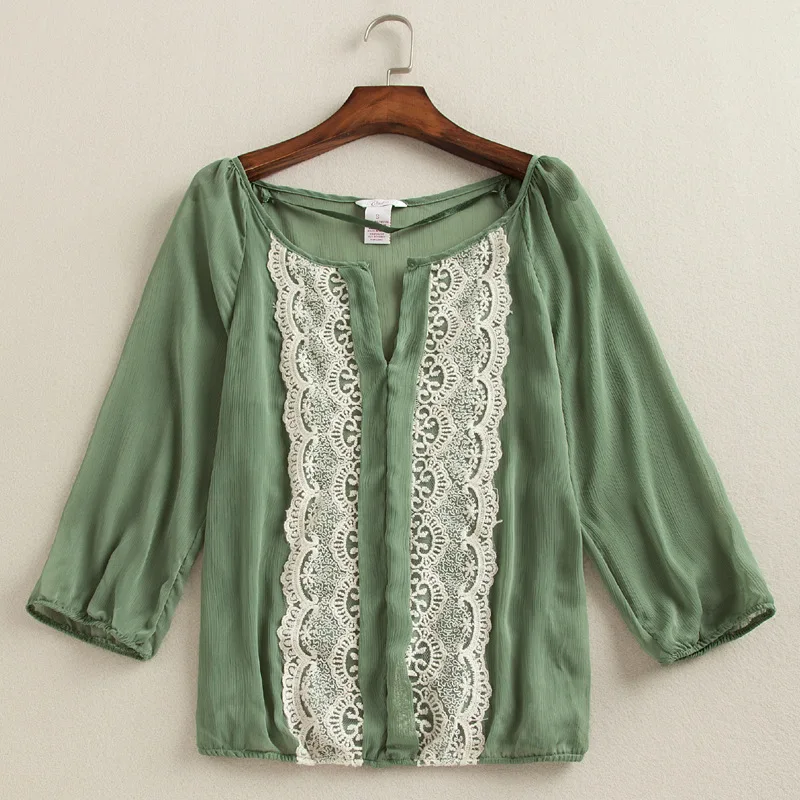 Модная женская блузка рубашка Новые поступления 2018 весенне летняя шифоновая