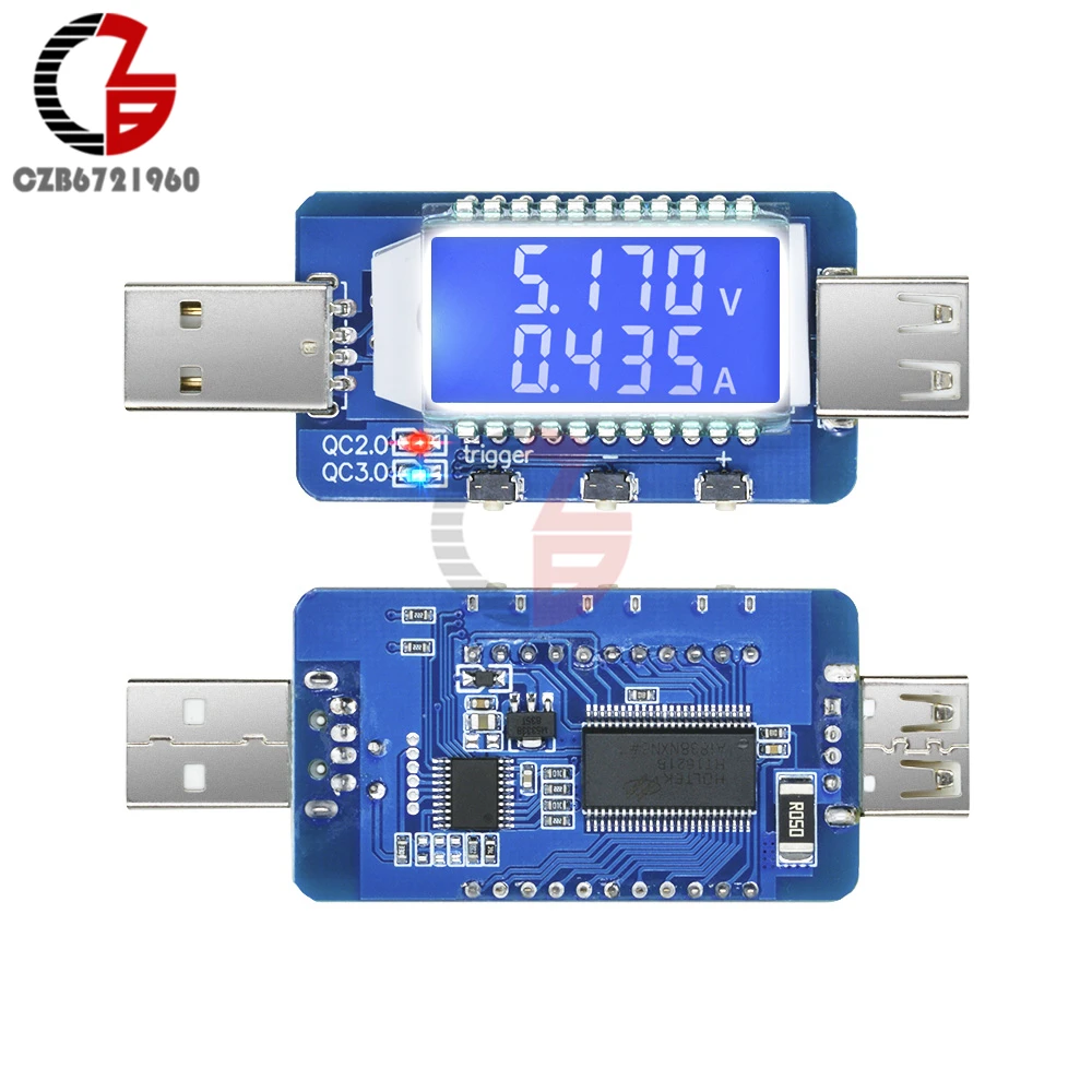 Цифровой USB тестер QC3.0 QC2.0 вольтметр амперметр Интеллектуальный триггер