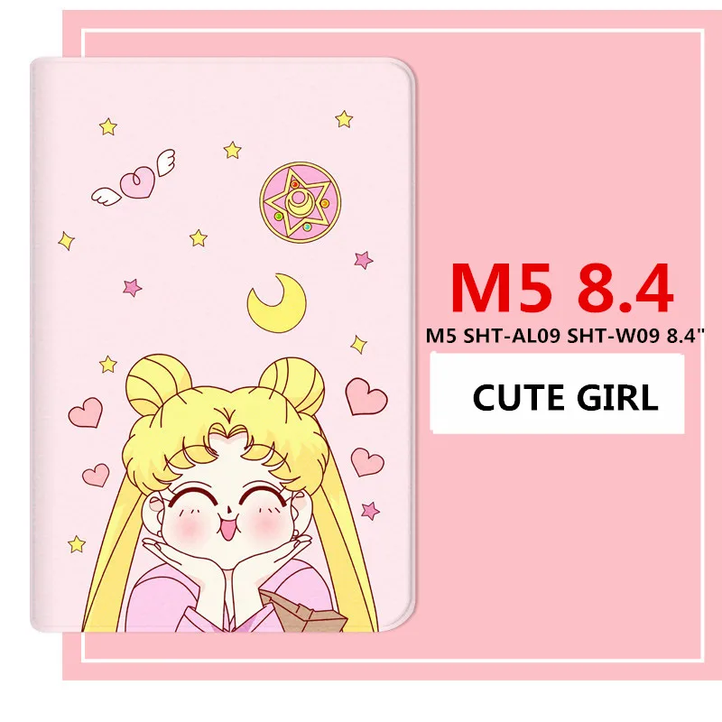 M5 8.4 CUTEGIRL T5 10 умный откидной кожаный чехол с мультяшной девочкой персиком для huawei MediaPad M5 10 pro/M5 10,8 8," M5 Lite 10,1 чехол для планшета - Цвет: M5 8.4 CUTEGIRL