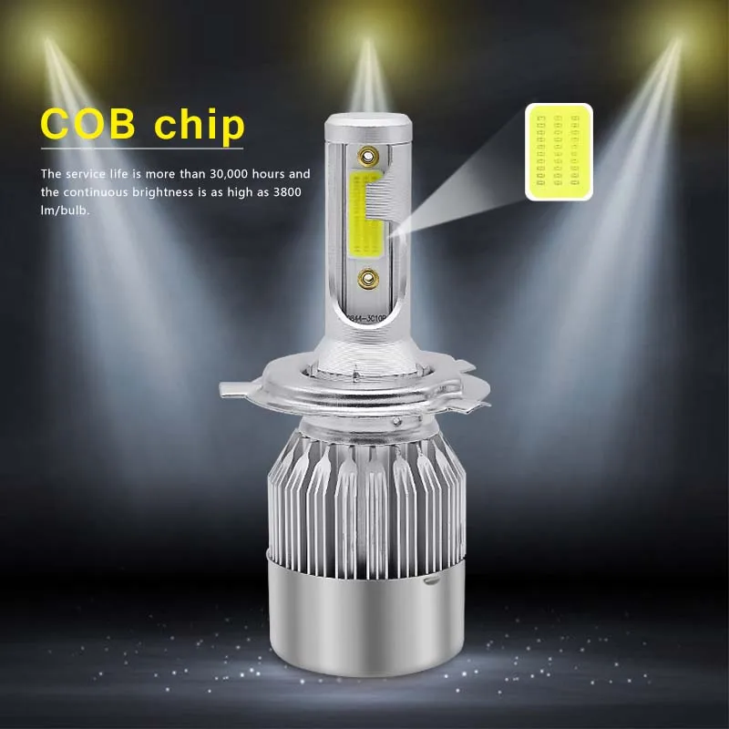2PCS C6 Car Headlight Bulbs H8 H7 H4 H3 9005 9006 Auto Lamps Fog Lights For Hyundai ix35 iX45 iX25 i30 Sonata Verna | Автомобили и