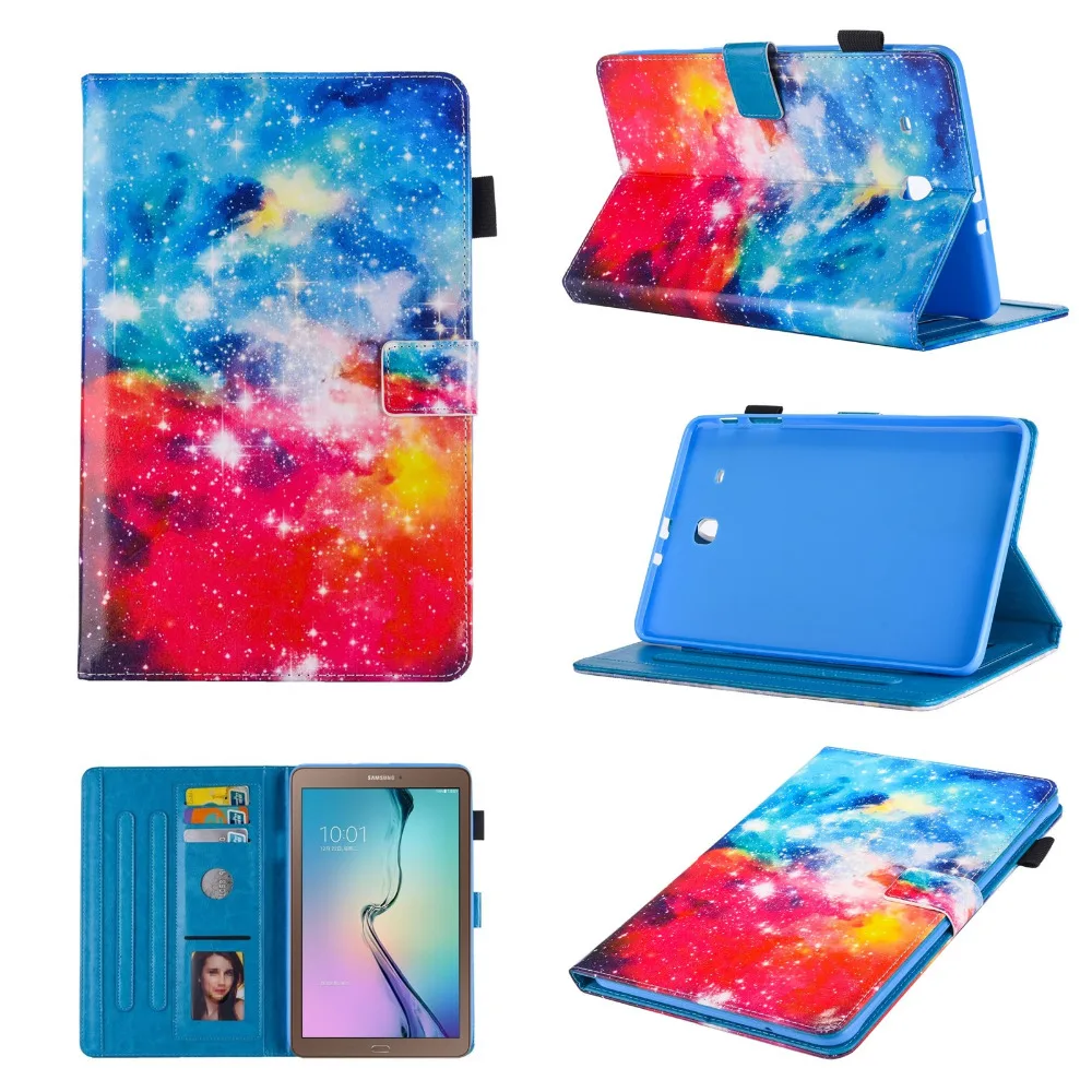 Чехол с откидной крышкой из ТПУ и искусственной кожи рисунком подставкой для