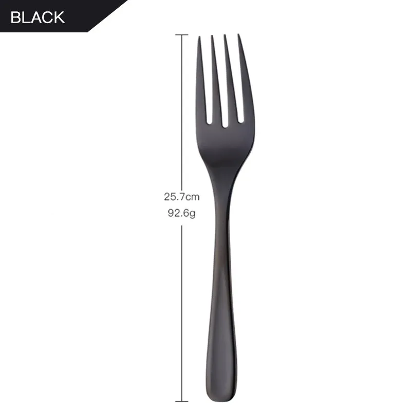 black fork 1 pc Кухонные принадлежности, ложка для салата, вилка, дуршлаг, Высококачественная ложка для смешивания, ресторанная посуда, посуда для общественного питания, инструмент для буфета - Цвет: black fork 1 pc