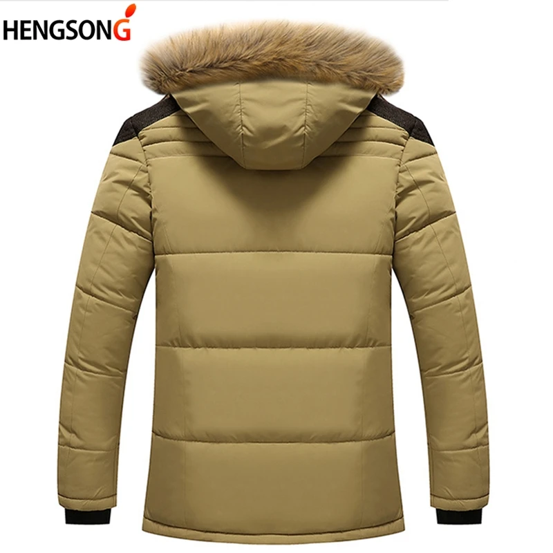 

Parka Men Coats 2018 Winter Fleece Jacket Men Slim Thicken Hooded Fur Collar Outwear Warm Coat Top Brand Clothing Plus Size
