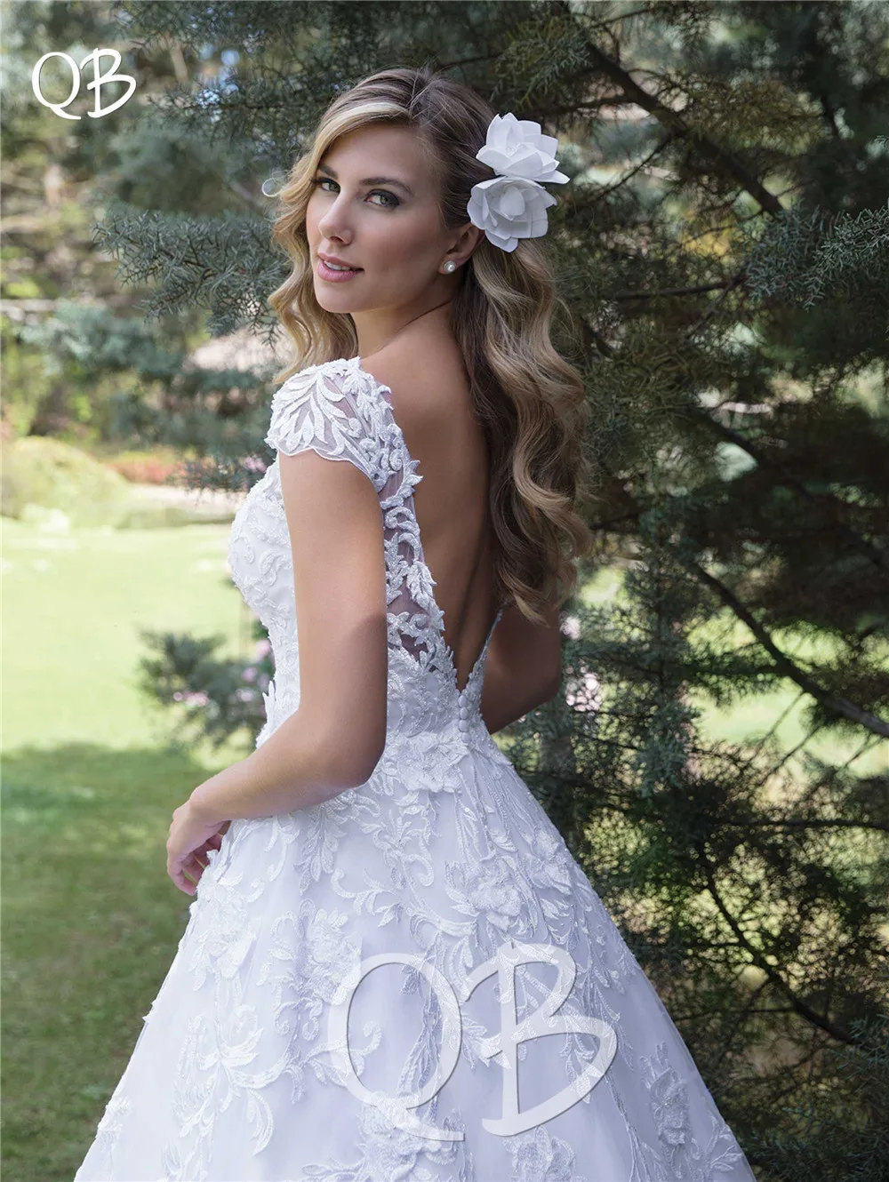 Vestido de Noiva 2019 New Wedding Dresses A-line Cap Sleeve Beaded Lace Tulle Appliques Formal Elegant Bride Gown SF38 | Свадьбы и