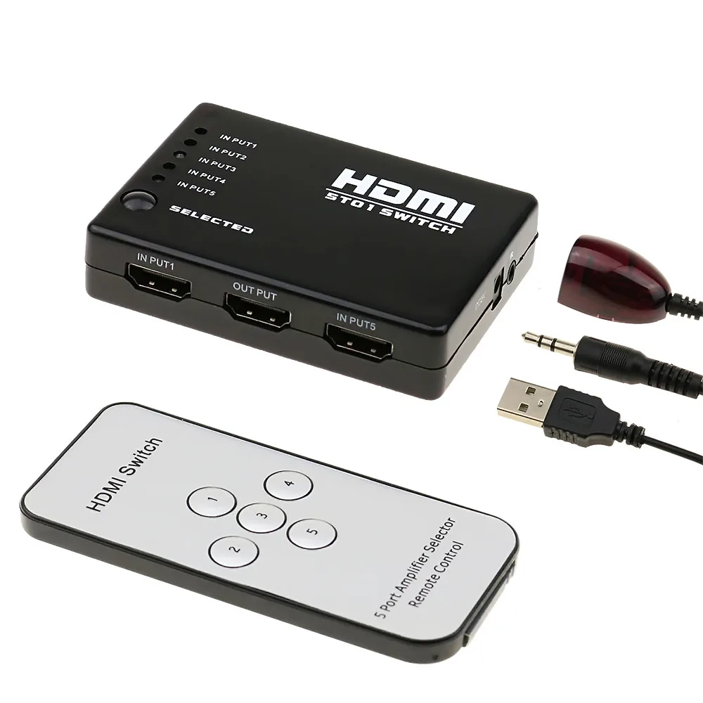 Новый HDMI концентратор с 5 портами 1080P видео переключатель сплиттер ИК пультом для