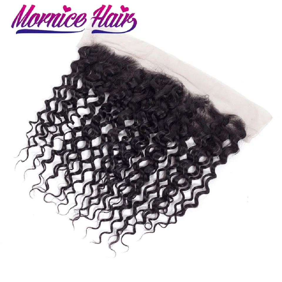 Mongolian Water Wave Lace Frontal Free Part 13x4 Ear to With Baby Hair Natural Color Non Remy Extension Mornice | Шиньоны и парики