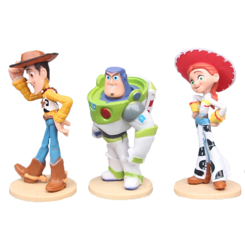 3 шт./компл. Disney Toy Story Базз Лайтер Вуди Джесси пластиковая фигурка игрушки кукла