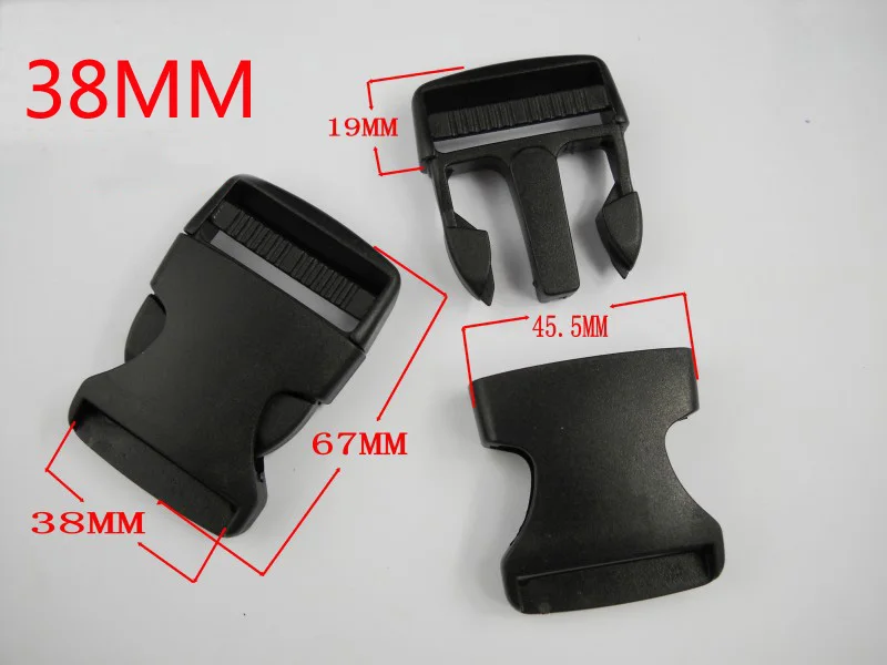 38MM Пластиковые боковые пряжки двойной Регулируемый тактический рюкзак ремни для собак лямки 25 мм - Цвет: 38MM