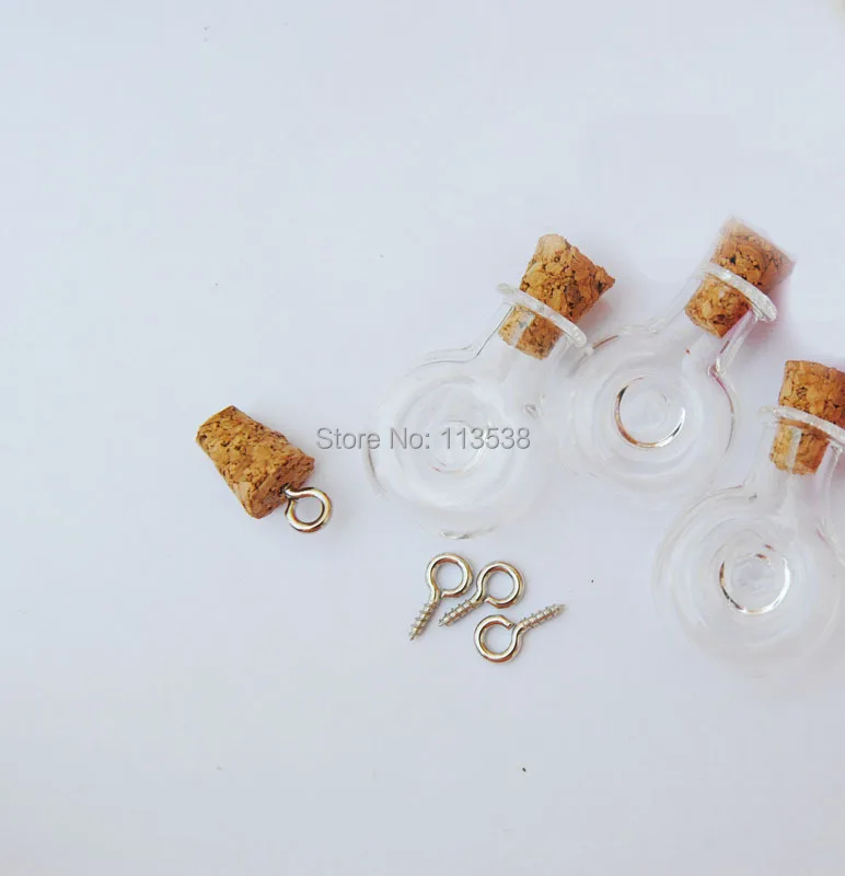 

Wholesale 100pcs/lot Colorful Glass Charm XO Bottle Vials Pendan tw/ Cork glass globe gall flat ball Attract your attention