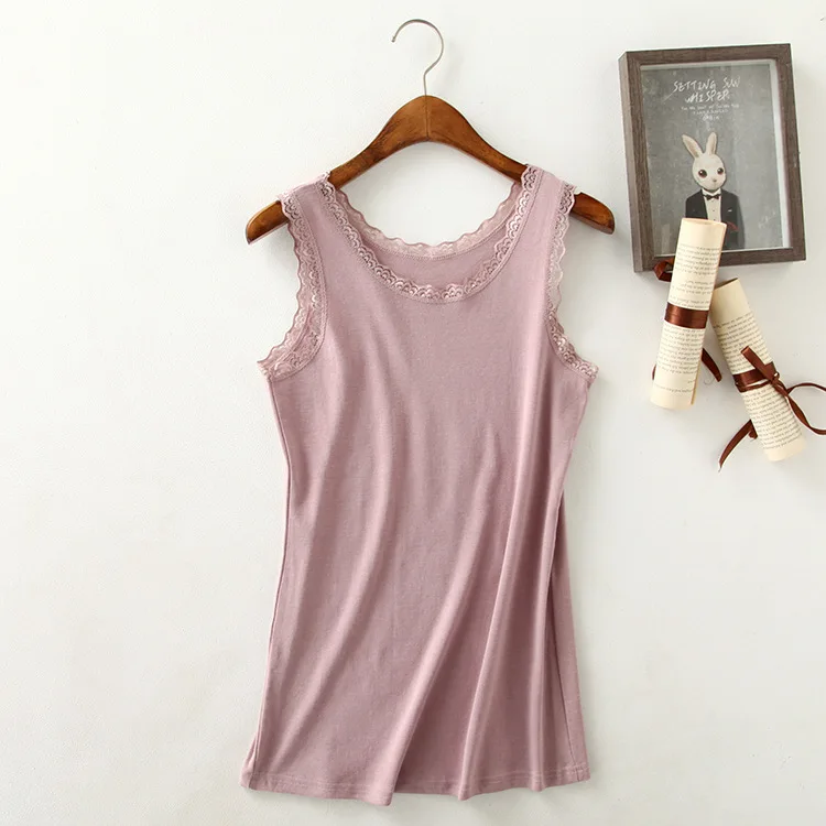 Pink Новинка, летняя женская сексуальная Базовая футболка с низким вырезом, кружевная модная майка, хлопок, тонкая облегающая футболка - Цвет: Pink
