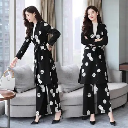 Женское длинное пальто с широкими штанинами весна-осень 2019