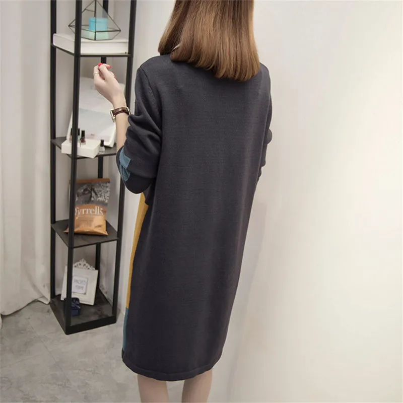 Женское трикотажное платье Осень-зима 2020 свитер рубашка свободные пуловеры