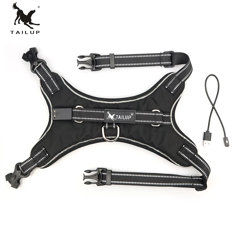 

TAILUP LED Lamp Waterproof No Pull Dog Harness 1000D Oxford Dog Harness Vest Reflective Dogs Collars and Harnesses Pet Supplies