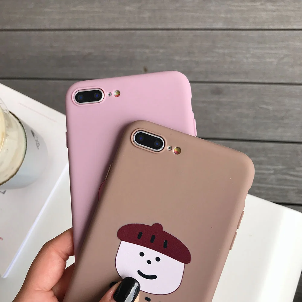 Чехол для iphone XS XR X MAX мягкий милый чехол телефона из ТПУ 6 Plus 5 5S SE с рисунком головы