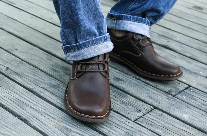 Мужские повседневные туфли из 100% натуральной кожи на плоской подошве | Обувь