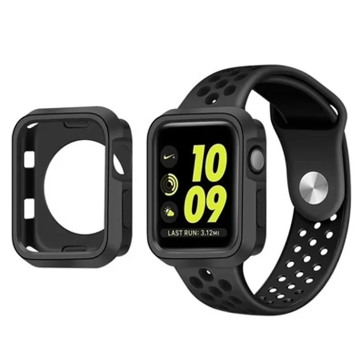 All-Black Наручных часов Apple Watch, версии с Чехол 38-42, не замненная Мягкий защитный чехол силиконовый спортивный ремешок для смарт-часов Series4/3/2/1 Nike Sport Edition - Цвет ремешка: All-Black