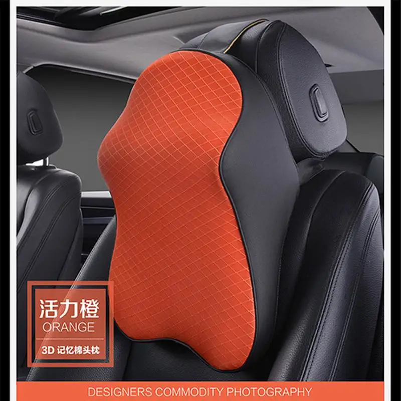 Фиолетовый 3D запасная подушка для подголовника автомобиля Leather Ice Silk Автомобильная подушка для отдыха на шее поддержка талии подушка для автомобильного сиденья аксессуары - Цвет: Фиолетовый