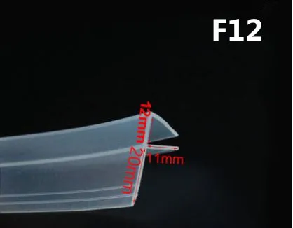 F12mm x 2Meters 2 м/лот Расширенный F/h форма из силиконовой резины дверь душевой кабины стеклянное уплотнение для окна прокладка уплотнитель для 6/8/10/12 мм стекло - Цвет: F12mm x 2Meters