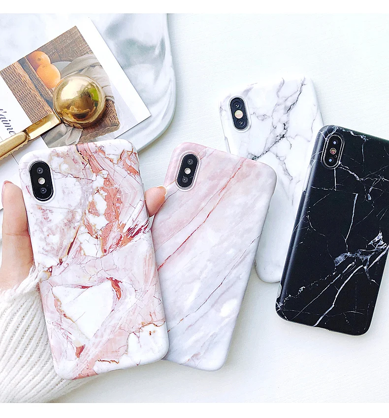 Мрамор чехол для Iphone 7 Чехол Силиконовый ТПУ Матовая крышка Чехлы 8 Plus X 6 S плюс XR