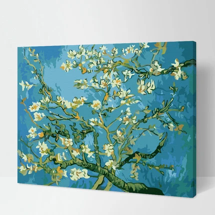 Искусственная цифровая картина маслом на холсте ручная абрикосового цветка 40x50