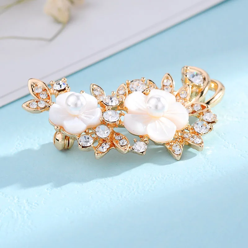Роскошная Милая темпераментная брошь в виде ракушки цветов магнолии булавки для