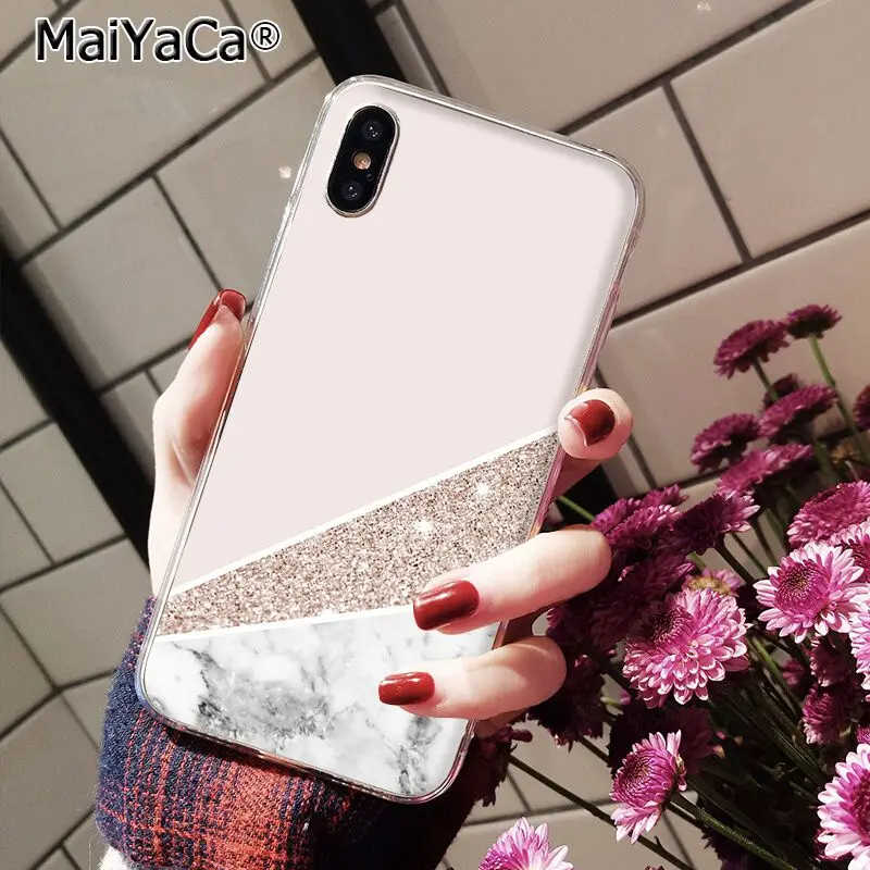 A10 MaiYaCa Золотой Розовый блестящий Мраморный чехол для телефона для iphone 11 Pro 11Pro Max 8 7 6 6S Plus 5 5S SE XR X XS MAX - Цвет: A10