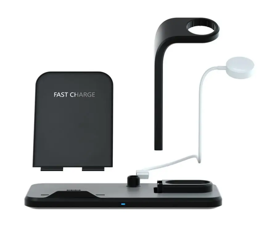 Съемное Беспроводное зарядное устройство 3 в 1 для Iphone XS MAX Apple Watch Airpods топ с рисунком «Яблоко»