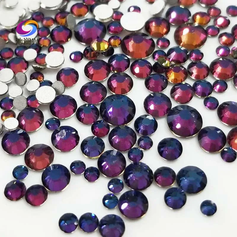 

Free shipping 300pcs Mix SS4-SS16 Size blue flame Non HotFix flatback glass crystal 3D Nail Art Rhinestone diy Decorations