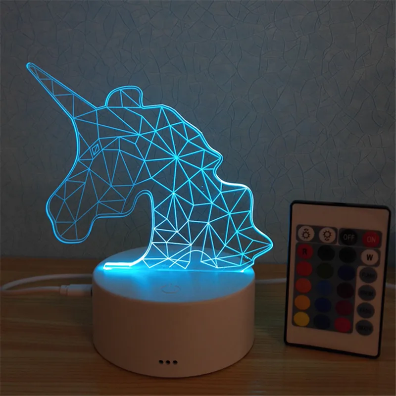 Единорог красочные настольные украшения сенсорный пульт дистанционного