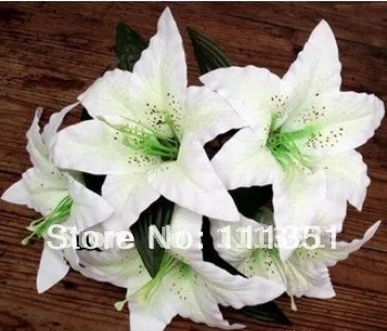 100 шт. искусственные шелковые украшения для сада 2 цвета|wedding garden decoration|artificial lily