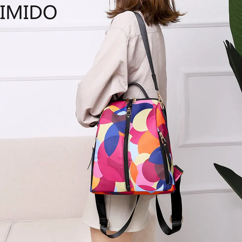 IMIDO модный разноцветный круг рюкзаки высокого качества Женский рюкзак Oxford бренд