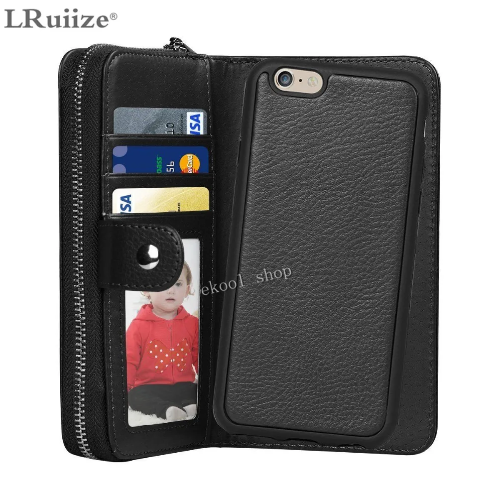 LRuiize Women man PU Leather Zipper Handbag Wallet Purse with Card Slot Phone Case Cover For Apple iphone X 8 7 6S/Plus 5S SE 4S | Мобильные