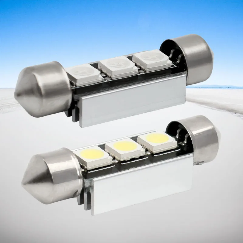 2 шт. 39 мм 3 SMD 5050 белая купольная гирлянда CANBUS без ошибок автомобиля