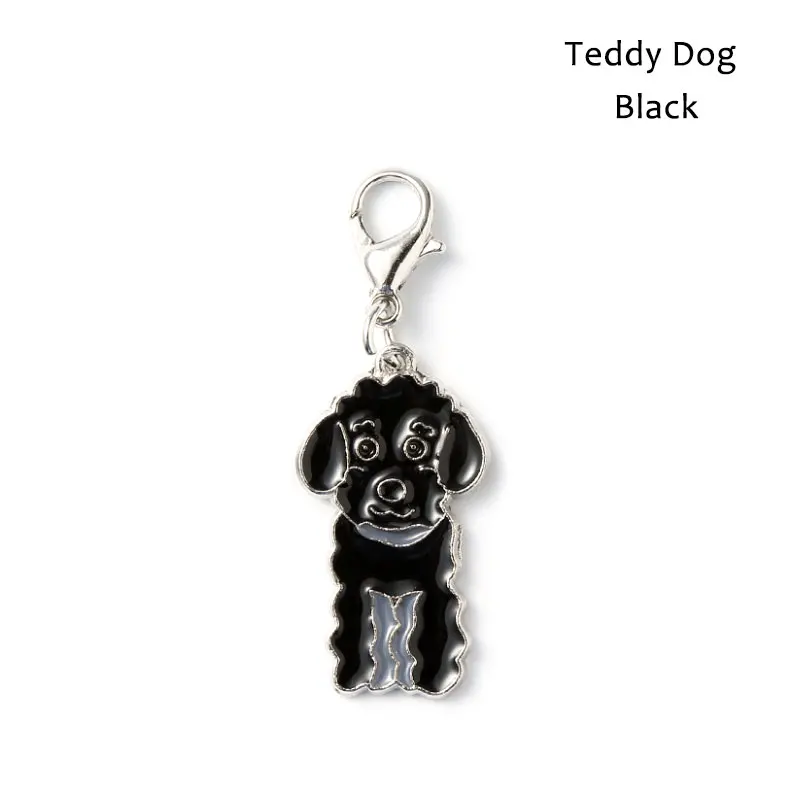 Teddy Dog Black Металлическая бирка для собаки в форме собаки, ошейник для собаки далматинца, украшение для собаки, подвеска, подвесной декоративный брелок, Аксессуары для кошек - Цвет: Teddy Dog Black