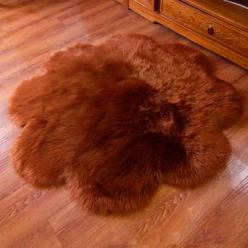 Fluffy Round Rug Carpets for Living Room Decor Faux Fur Carpet Kids Long Plush Rugs Bedroom Shaggy Area Modern Mat | Дом и сад