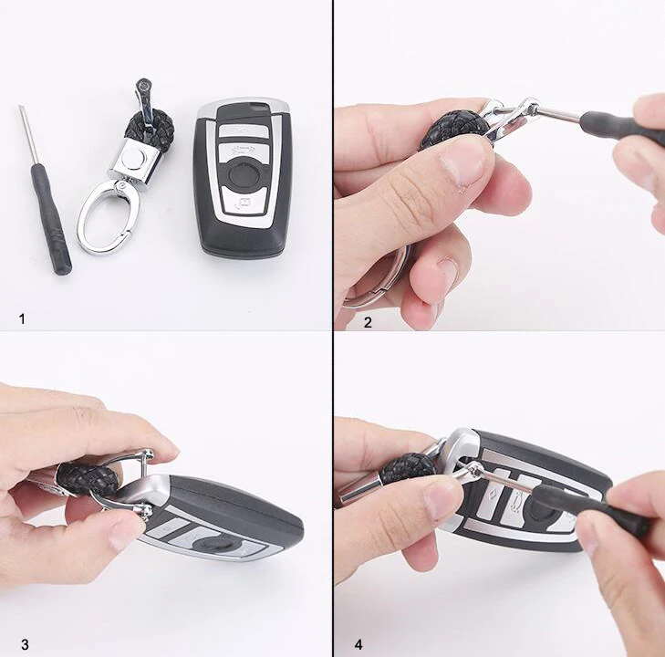 DIY Автомобильный брелок для ключей из сплава плетение ручной работы держатель