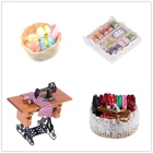 Горячая Распродажа 1:12 винтажный набор игл для шитья, коробка, швейная машина, миниатюрный декор для кукольного домика