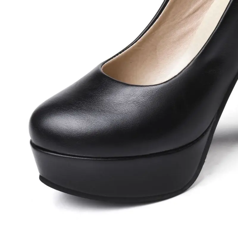 Tuyoki Classic Women Office Lady Shoes Fashion Platform Slip On Thick Heel Pumps Daily Dress Footwear Size 34-43 | Обувь