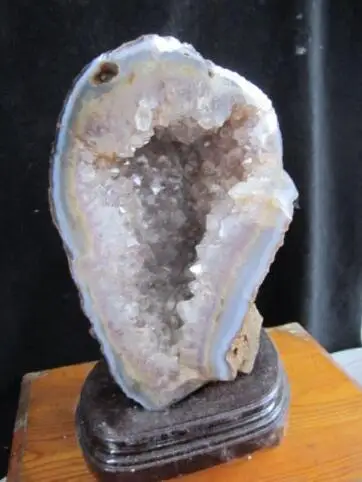 Топ! Аметист агат Геосфера из кварца с кристаллом Бразилии + подставка | Дом и сад