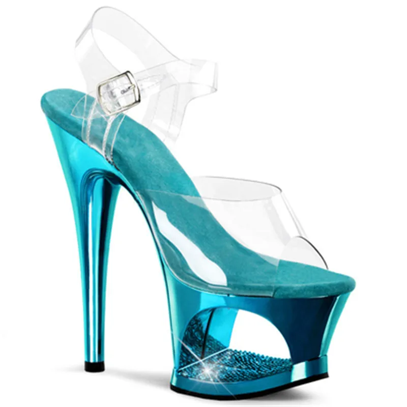 

New electroplated sole, women's platform sandals, hollowed-out waterproof platform, 17 cm sexy heels sandals