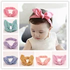 Повязка на голову детская с бантом, для девочек, детская резинка для волос, ободок с кроличьими ушами