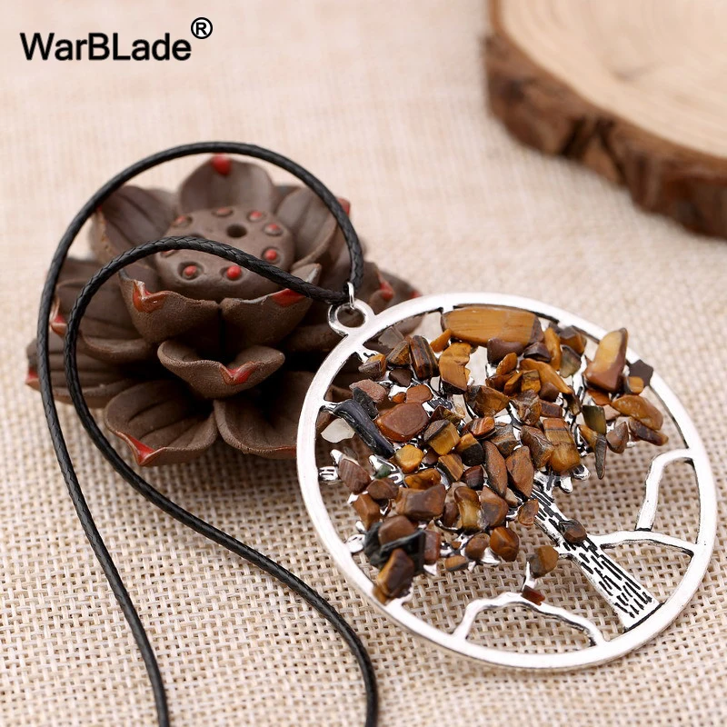 Модные радужные Подвески в виде 7 чакр с деревом жизни ожерелья из натурального