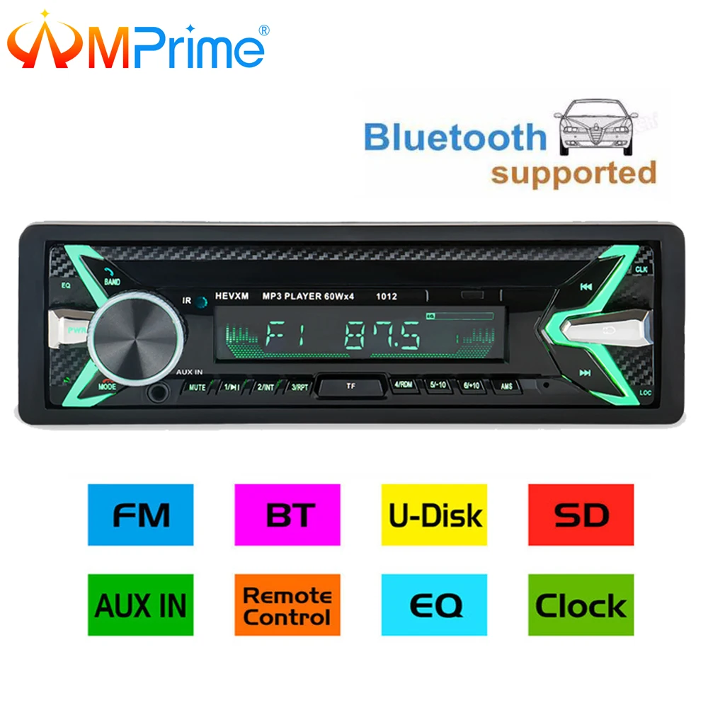 AMPrime автомобиль радио стерео проигрыватель Bluetooth телефона AUX IN MP3 FM/USB/1 Din/пульт