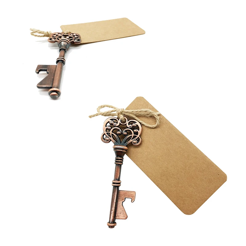 50 шт. Винтаж ключ открывалок свадебной Скелет пиво Botttle нож с пожеланиями карты